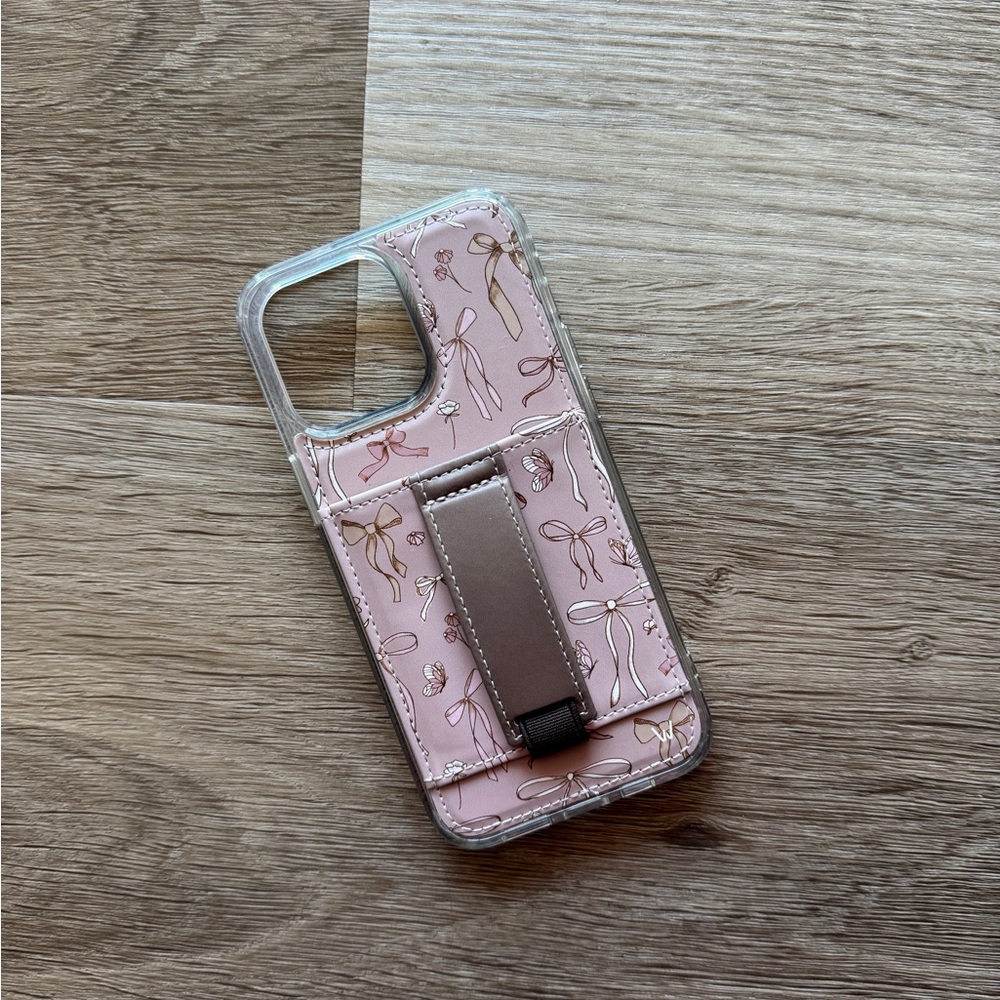 Walli Case iPhone 15 Pro Max Pink Bow Phone Case